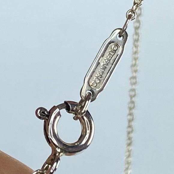 Tiffany & Co. 925 Sterling Silver Puffed Heart Charm/Pendant Necklace w/pouch 4. - Picture 7 of 11